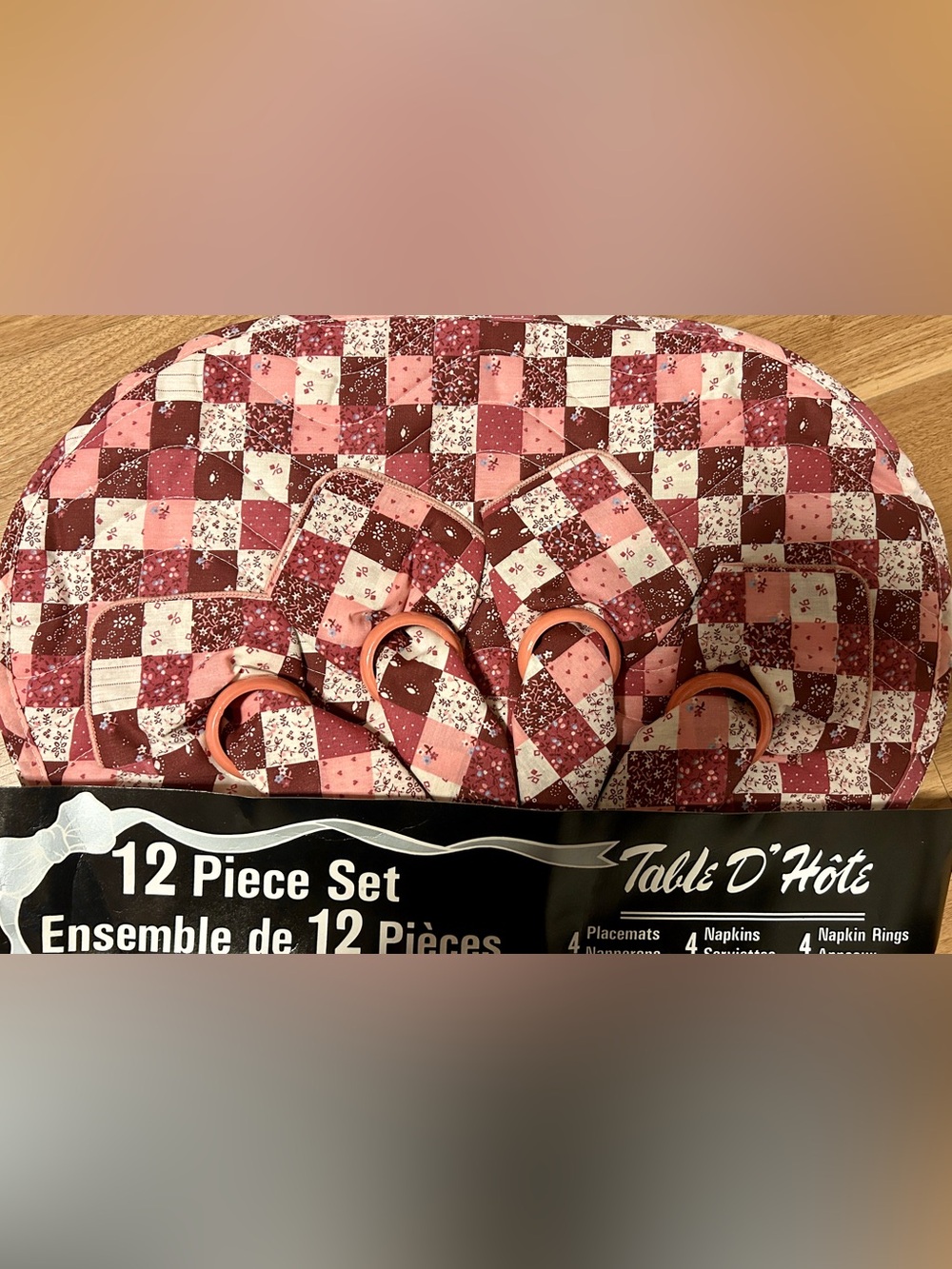 Vintage Deadstock Quilted Cottagecore 12 Pc Napkin & Placemat Set, Table Linens
